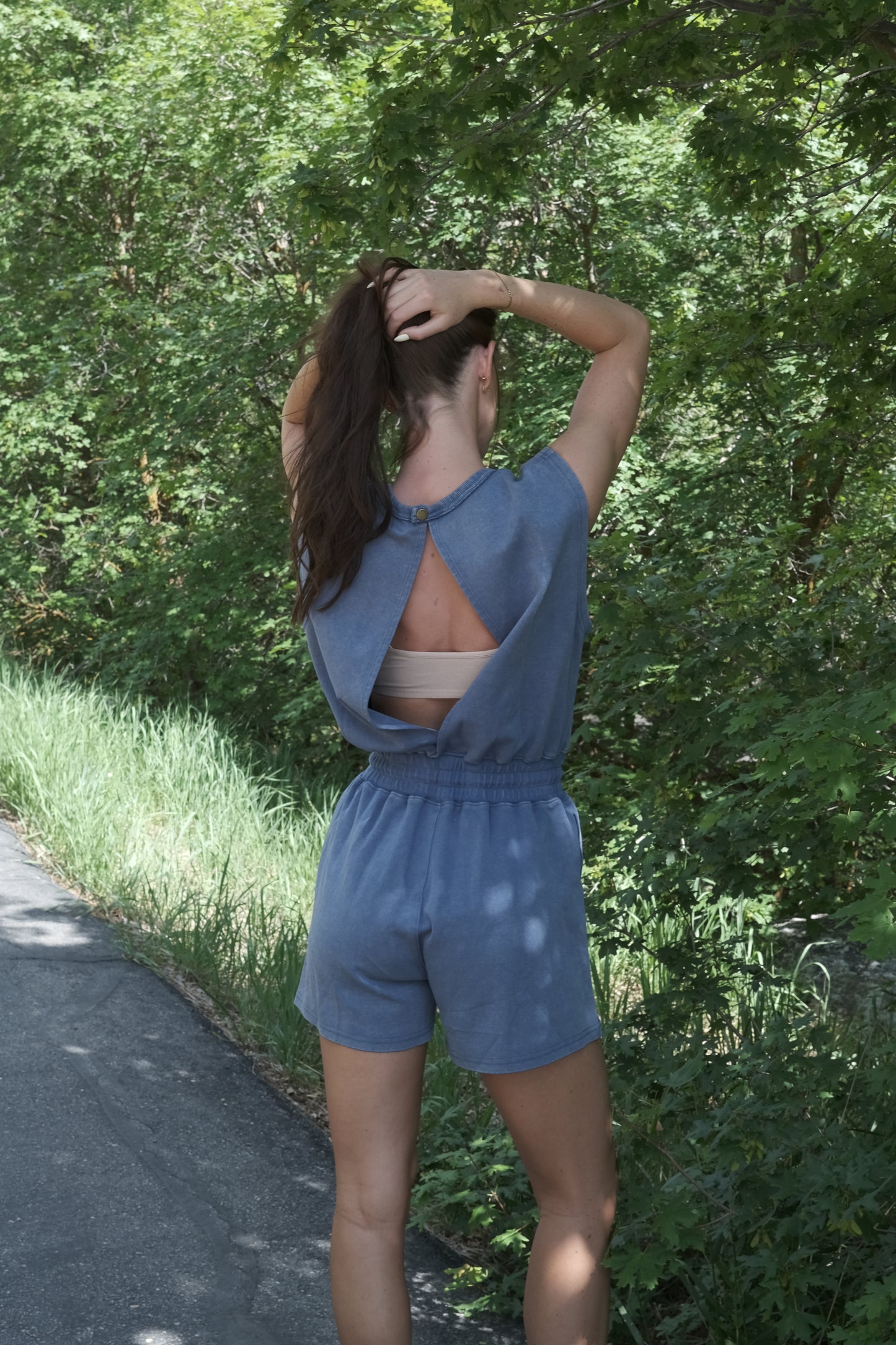 On The Go Romper in Blue