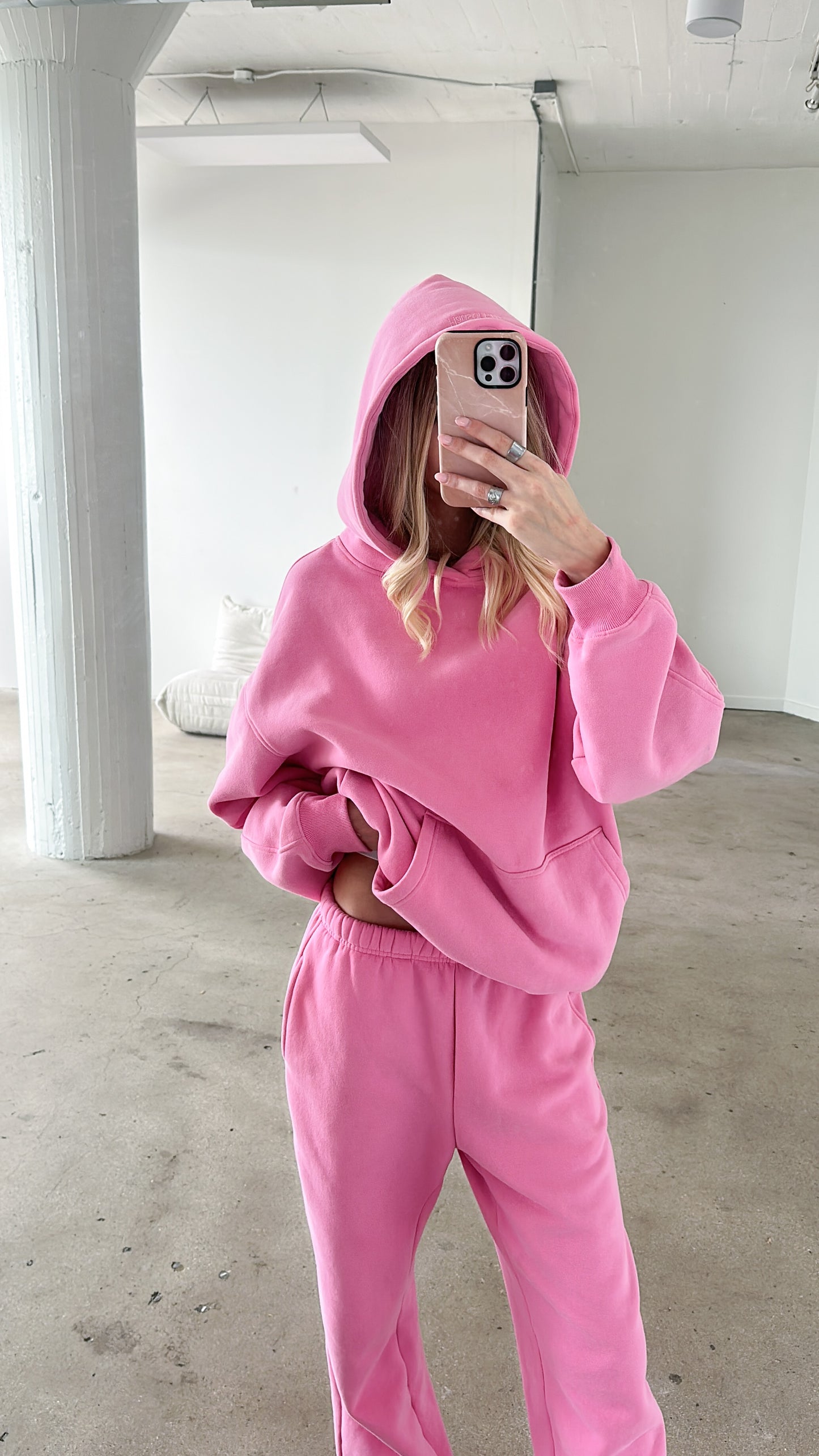 Classic Oversized Hoodie in Vintage Pink
